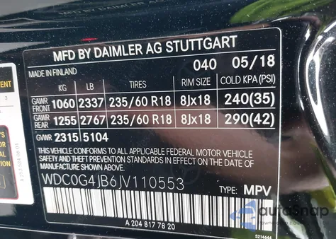 2018 Mercedes-Benz Glc 300 z USA, uszkodzony, nr VIN WDC0G4JB6JV110553